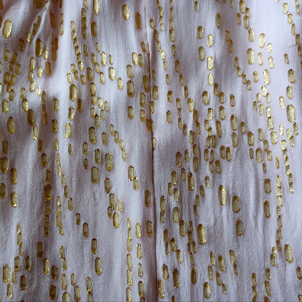 Lilly Pulitzer Silk Pink Tank Top with Gold Foil Spots, Size XS/S - Picture 6 of 16